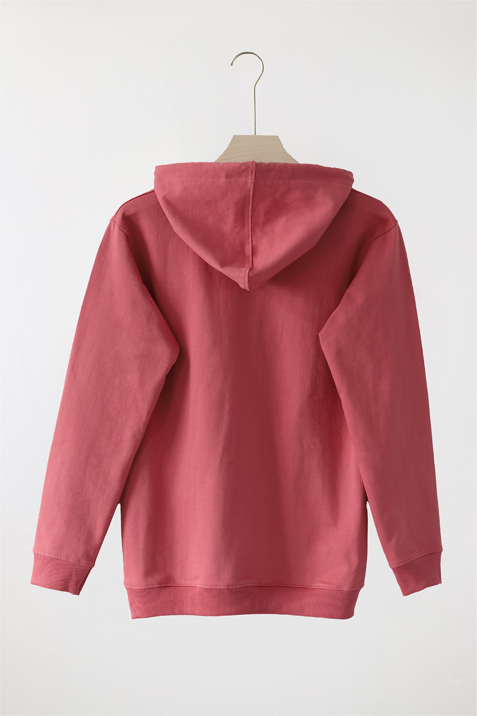 Men's Solid Pink Hooded Sweatshirt(Pink)